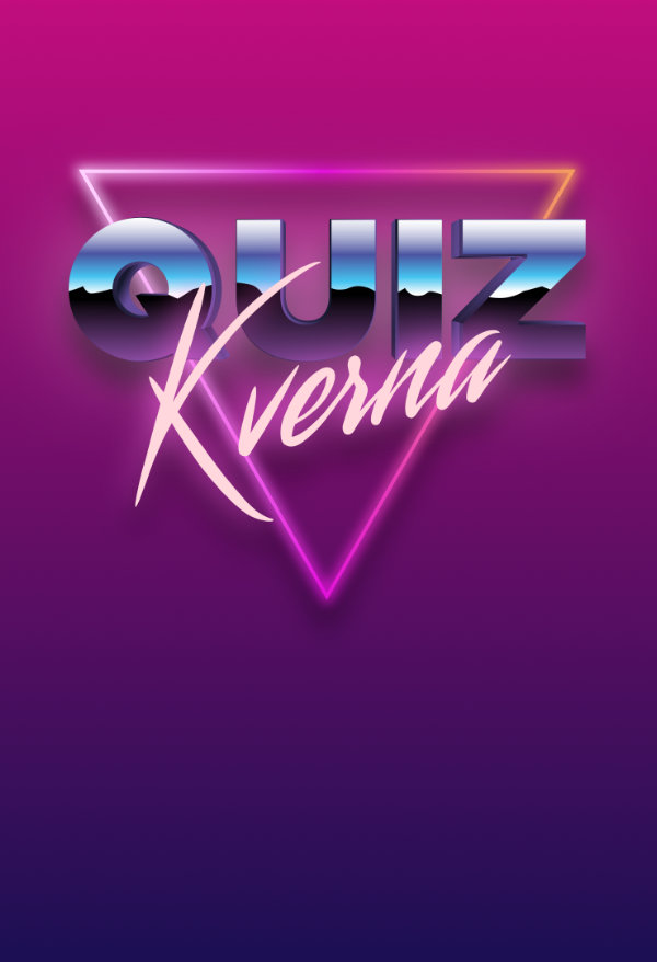 Quizkverna written in a retro neon style.